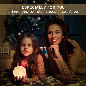 Moon Lamp - Home Décor, Mood Lighting with Brightness Control, LED Night Light, Bedroom, Sleep Training Meditation,Birthday Gifts for Kids Women, Ceramic Hand Base, 3.5", White & Yellow