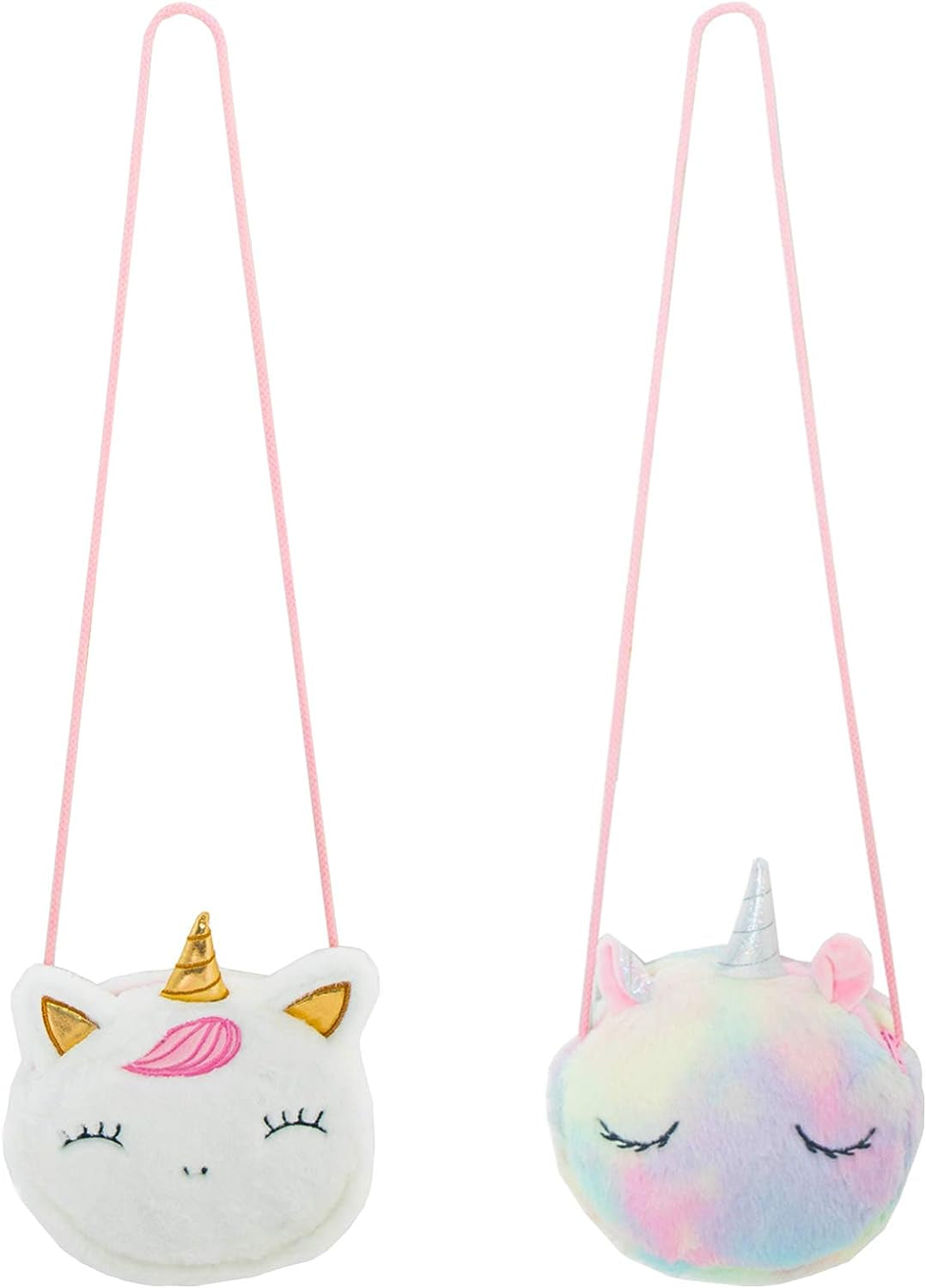 2 Pieces Little Girl Purses Crossbody Purses Unicorn Purse Cute Princess Handbags Shoulder Messenger Bag