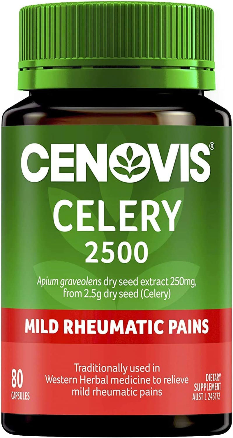 Celery 2500 - Reduces Mild Rheumatic Pains in Traditional Western Herbal Medicine, 80 Capsules