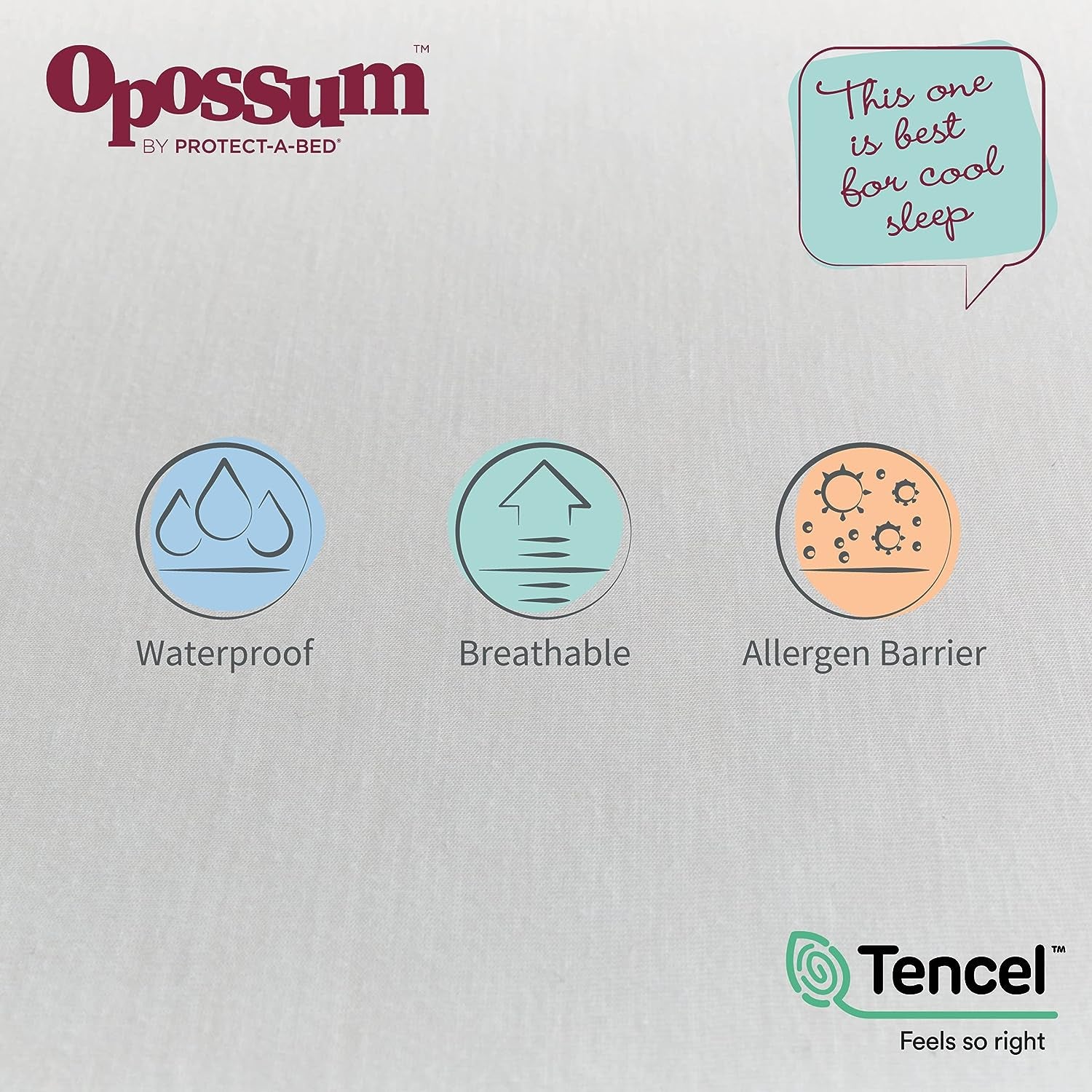 Tencel Jersey Waterproof Fitted Mattress Protector, Single Bed Size