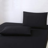 Justlinen- 4 Piece Queen Bed Sheet Set- 1200TC Ultra-Soft Microfibre Bed Sheets - Breathable Bedding - Wrinkle, Fade, Stain Resistant - Deep Pocket (Black, Queen)