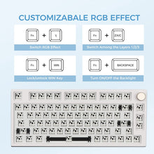 Load image into Gallery viewer, TH80 Pro 75% 80 Keys Hot Swap Bluetooth 5.0/2.4Ghz/Wired Keyboard PCB Mounting Plate Kit with Dampener Foams, South-Facing Leds, Compatible with 3/5 Pin Switch for Win/Mac PS5 PS4 Xbox(White)
