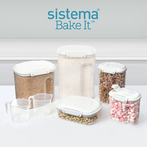 82004 Bake It Pantry Set 5 Food Storage Containers with Lids 2 Cups for Baking Bpa-Free for Cereal, Flour, Pasta and More