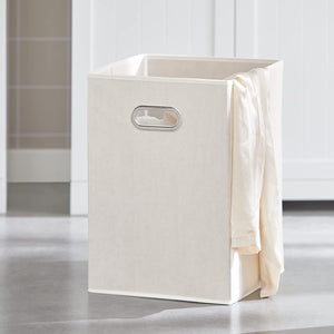 BZR33-W, 2 Drawers 2 Doors Laundry Cabinet Laundry Chest with 2 Removable Laundry Baskets, Bathroom Cabinet