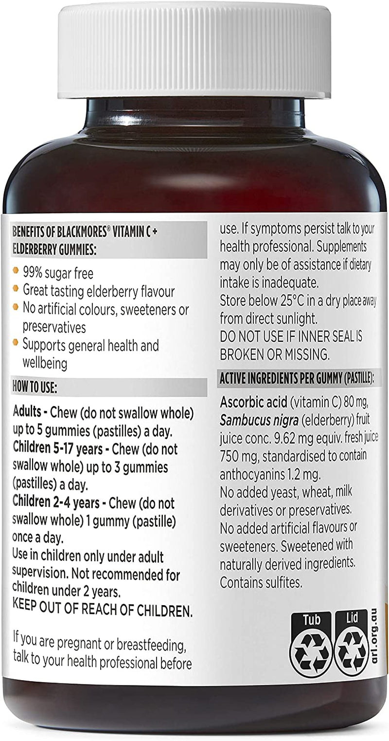 Vitamin C + Elderberry Gummies (120), 120 Pastilles (Gummies) 120 Count