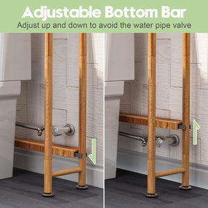over the Toilet Storage Shelf Bamboo, 3-Tier over Toilet Organizer Rack, Freestanding above Toilet Shelf for Bathroom, Laundry, Space Saver, Natural Color