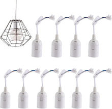 Load image into Gallery viewer, Lamp Holder E27 with Cable | 10Pcs E27 Pendant Light Socket with Cord - Shop and Family, Hangings Light Cord with Bulb Socket Safe Lamp Holder for Construction Site
