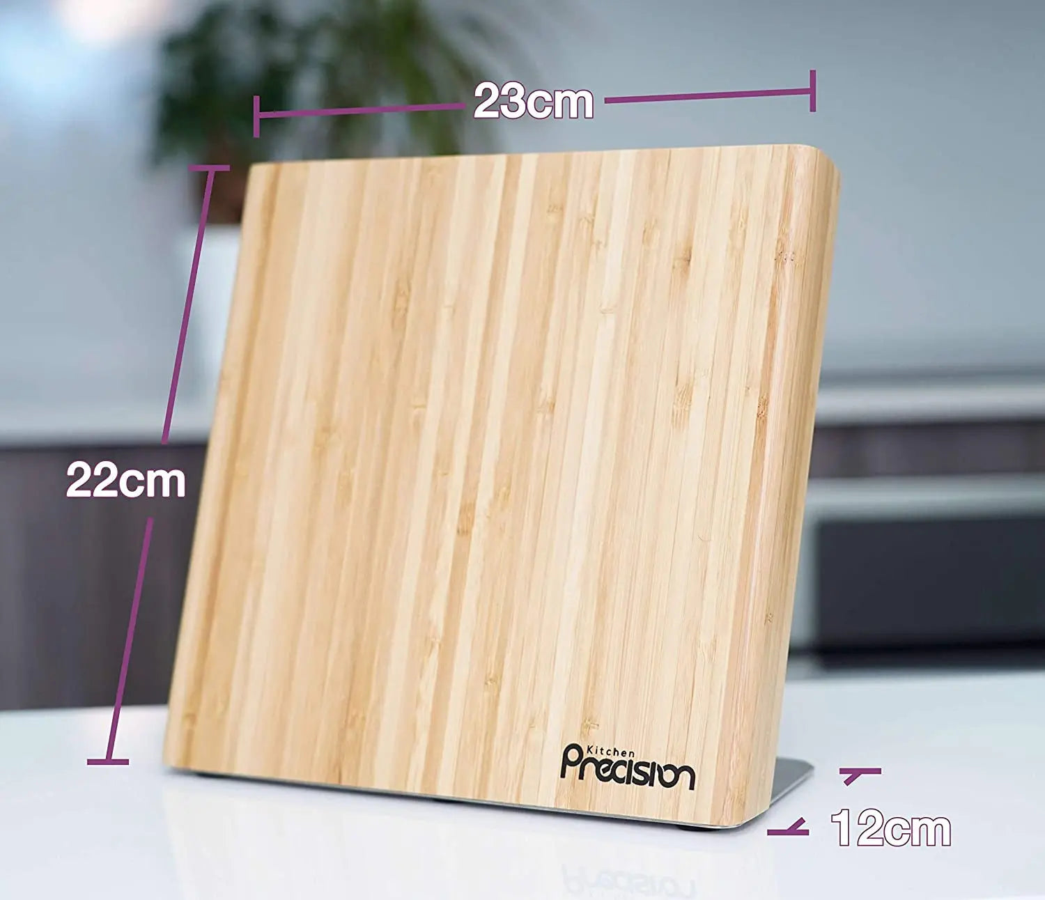 Magnetic Knife Holder - All Natural Bamboo Knife Block for Kitchen Counter - Universal Wooden Storage Stand for Small & Large Knives with Neodymium Magnets for Kitchen Storage & Organisation