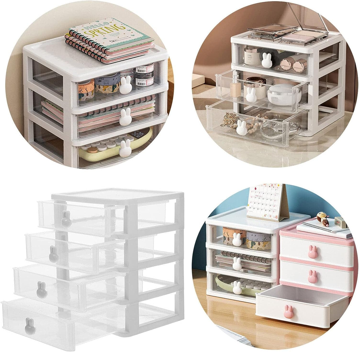 Desk Organizer with Drawer Desktop Storage Drawer Multi Layer Cosmetic Storage Cases Stationery Holder