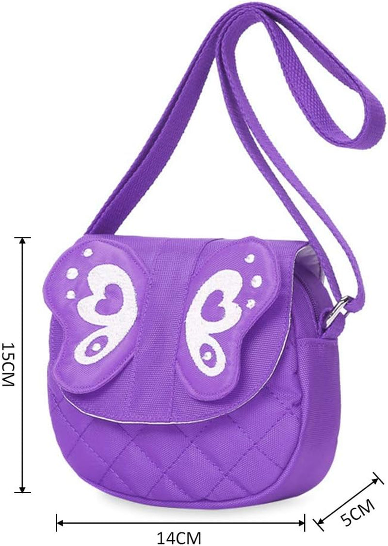 Little Girls Purses for Kids - Toddler Mini Cute Princess Handbags Shoulder Messenger Bag Toys Gifts Crossbody Purse (Butterfly Purple), Butterfly Purple, Fashion