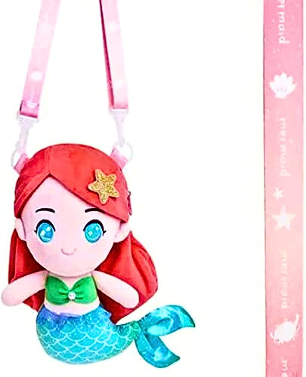 Mermaid Little Girls Small Backpack Girls Handbag Girls Crossbody, Ages 3+ (Red)