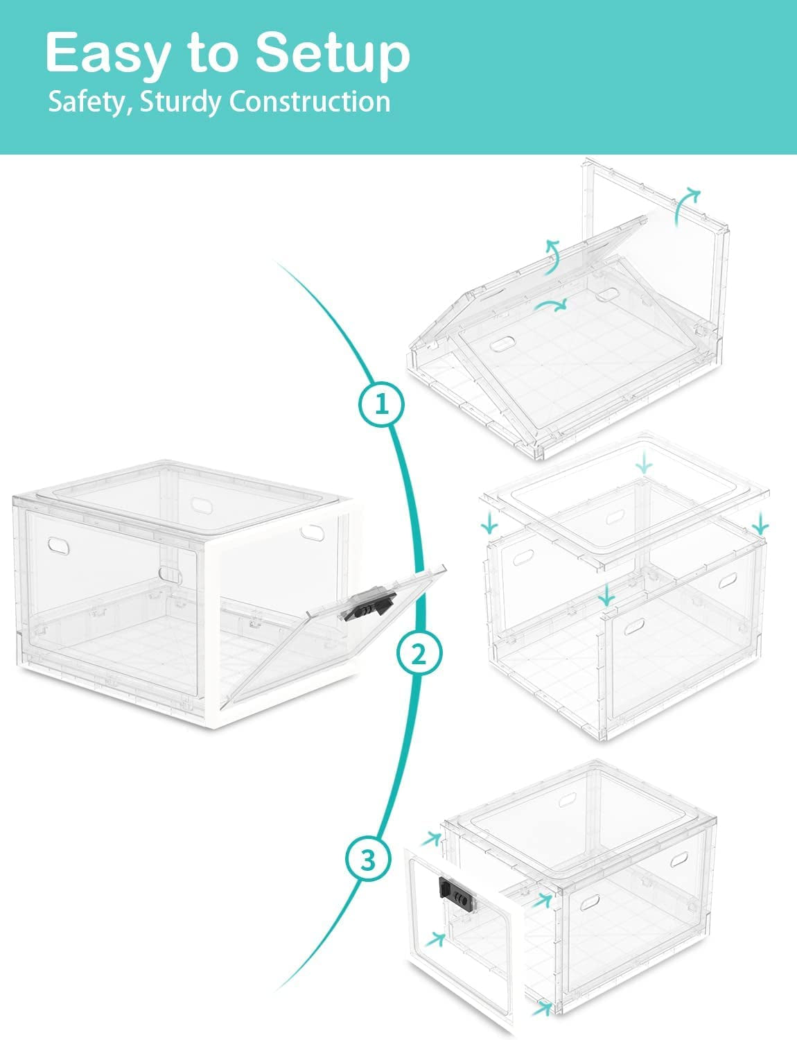 Lockable Box, Medicine Lock Box for Safe Medication, Clear Lockable Storage Box for Medicine, Food and Home Safety, Lockable Storage Bin, Refrigerato