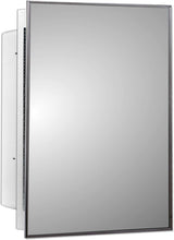 Load image into Gallery viewer, 16&quot; X 22&quot; Medicine Cabinets for Bathroom with Mirror - Bright Steel Framed, Recessed, Modern Home Décor, Bright Steel, Non-Adjustable Shelves
