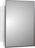 16" X 22" Medicine Cabinets for Bathroom with Mirror - Bright Steel Framed, Recessed, Modern Home Décor, Bright Steel, Non-Adjustable Shelves