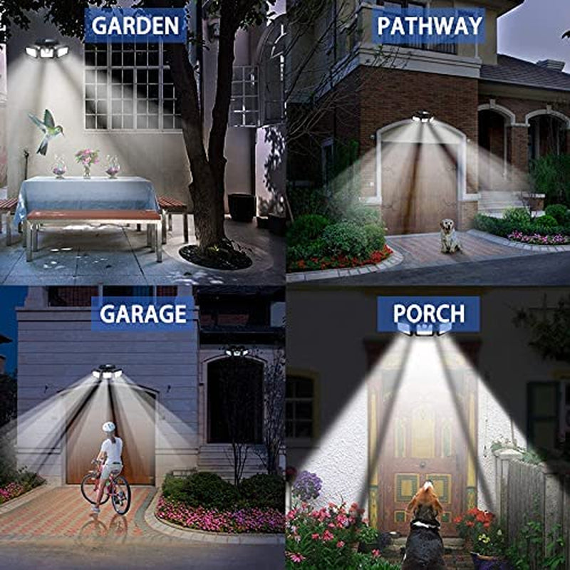 Solar Lights Outdoor - 800Lumens 74 LED Wireless Motion Sensor Light,3 Adjustable Heads,270°Wide Angle Illumination,Ip65 Waterproof, Security LED Flood Light for Porch Garden Patio Driveway Pathway
