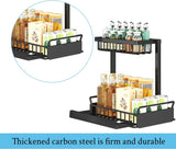 2 Pack under Sink Organiser,2-Tier Pull-Out under Cabinet Storage，Multi-Use for Kitchen Bathroom Organizers and Storage