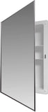 16" X 22" Medicine Cabinets for Bathroom with Mirror - Bright Steel Framed, Recessed, Modern Home Décor, Bright Steel, Non-Adjustable Shelves