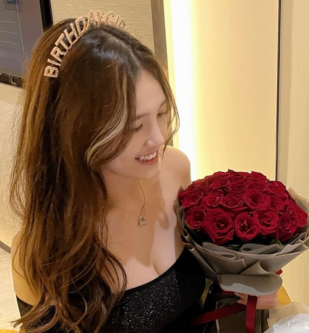 Birthday Crown Sash for Girls Women Birthday Girl Sash and Tiara Birthday Gifts for Daughter Best Friend Gold Headpiece Birthday Girl Headband for Little Girls