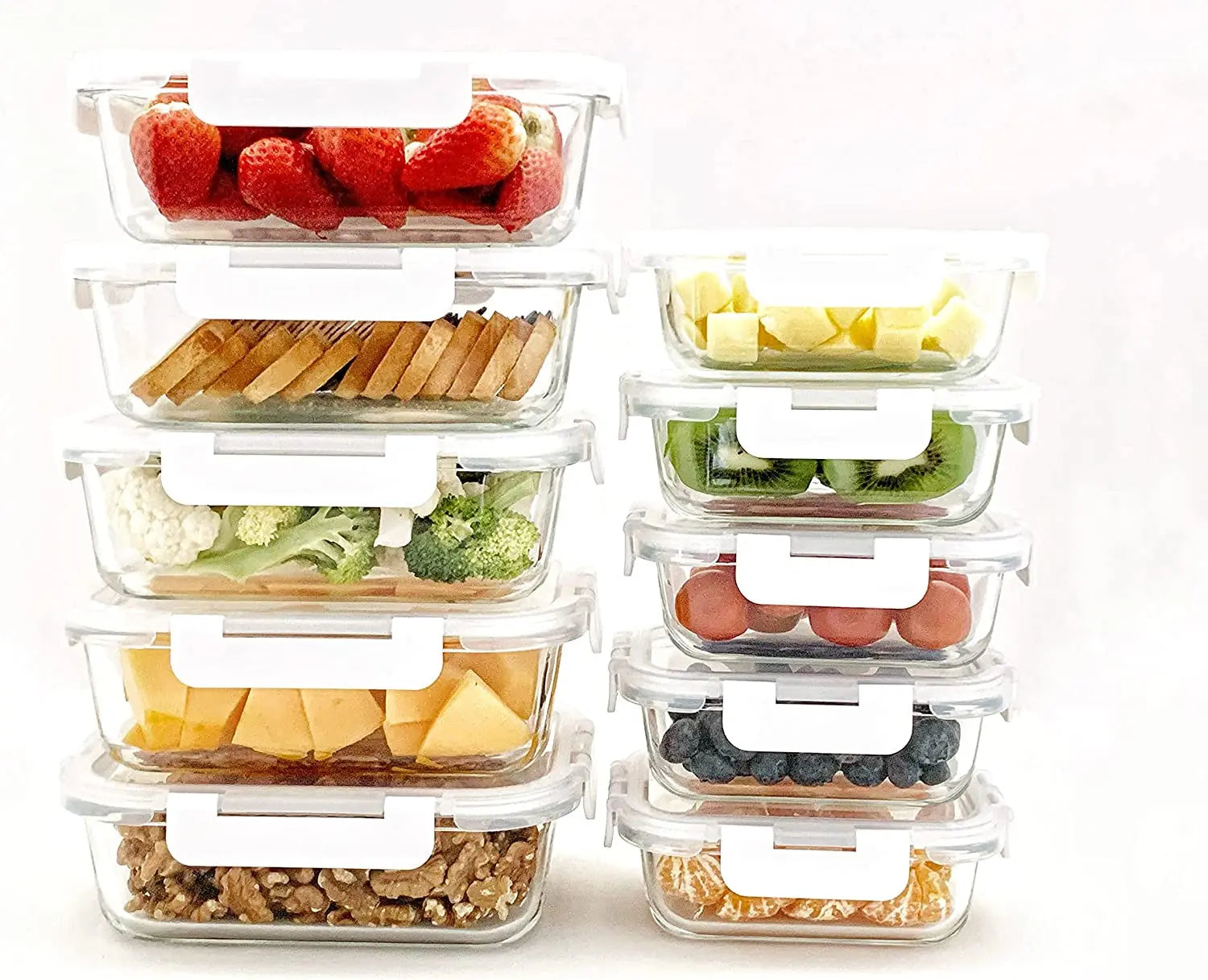 [10 Pack]  Airtight Food Storage Containers Set | Microwave, Oven, Freezer & Dishwasher Safe | Ideal for Fridge, Pantry & Kitchen Organiser | Meal Prep Containers and Lunch Box with 100% Leak-Proof Lids