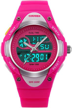 Load image into Gallery viewer, Kids Teens Girls Waterproof Sports Digital Watches Timer with Alarm Stopwatch 7 Colorful Luminous for Age 6-15
