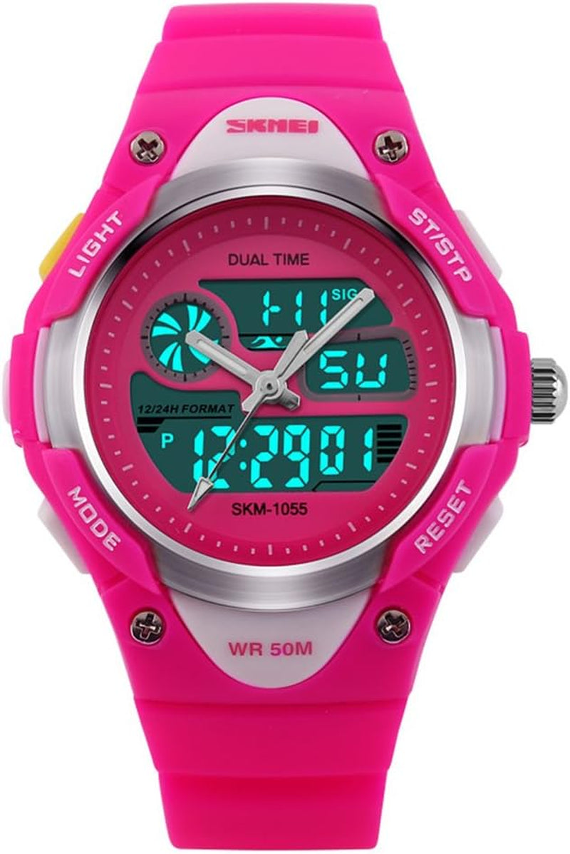 Kids Teens Girls Waterproof Sports Digital Watches Timer with Alarm Stopwatch 7 Colorful Luminous for Age 6-15