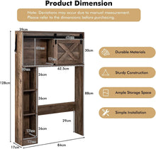 Load image into Gallery viewer, over the Toilet Storage Cabinet, Freestanding Bathroom Organizer with Sliding Barn Door &amp; Storage Shelves, Multifunctional Bathroom Toilet Rack for Bathroom Restroom Laundry, Brown
