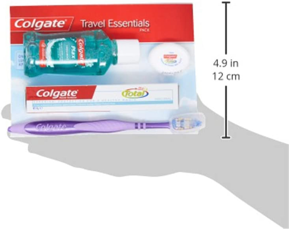 Travel Essentials Kit, 1 Pack, Toothbrush, Toothpaste, Mouthwash, Floss and Travel Bag Pack