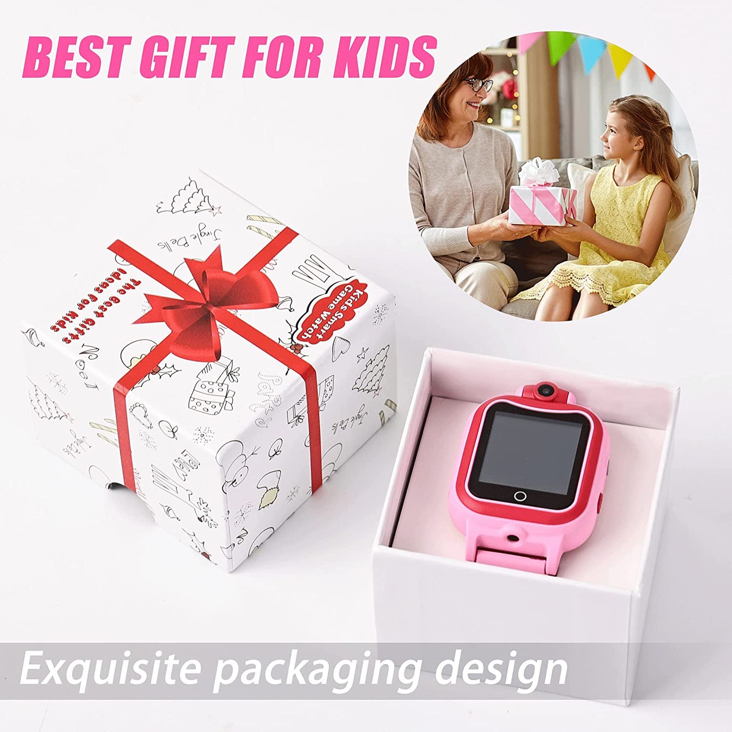 Toys for 3-8 Year Old Girls Kids Watch with Camera Smart Watches for Kids Birthday Gifts for 4 5 6 7 8 9 Girl, Strap
