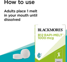 Load image into Gallery viewer, B12 Rapi – Melt 1000Mcg (60 Tablets)
