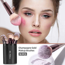 Load image into Gallery viewer, Makeup Brushes Premium Synthetic Foundation Powder Concealers Eye Shadows Silver Black Makeup Brush Sets(18 Pcs)
