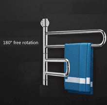 Load image into Gallery viewer, Electric Heated Towel Rail Radiator, Wall Mount Towel Rail Warmer Rack, 180° Rotating Thermostat Bathroom Electric Towel Rail
