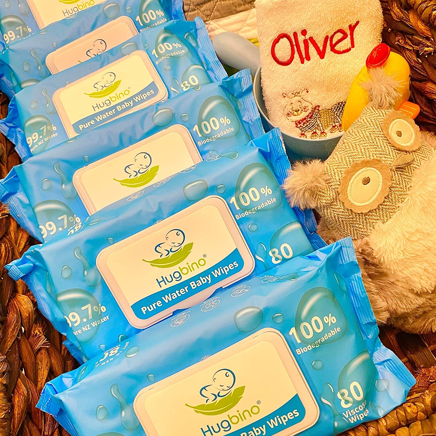 Baby Wipes Bulk Pack 12 X 80Pk - Fragrance Free - Pure NZ Wet Water Wipes - Waterwipe for Baby