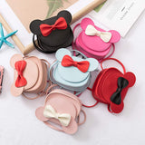 Little Girls Cute Crossbody Purse Bowknot Shoulder Bag Coin Purse with Cute Mouse Ear Headband (Red)