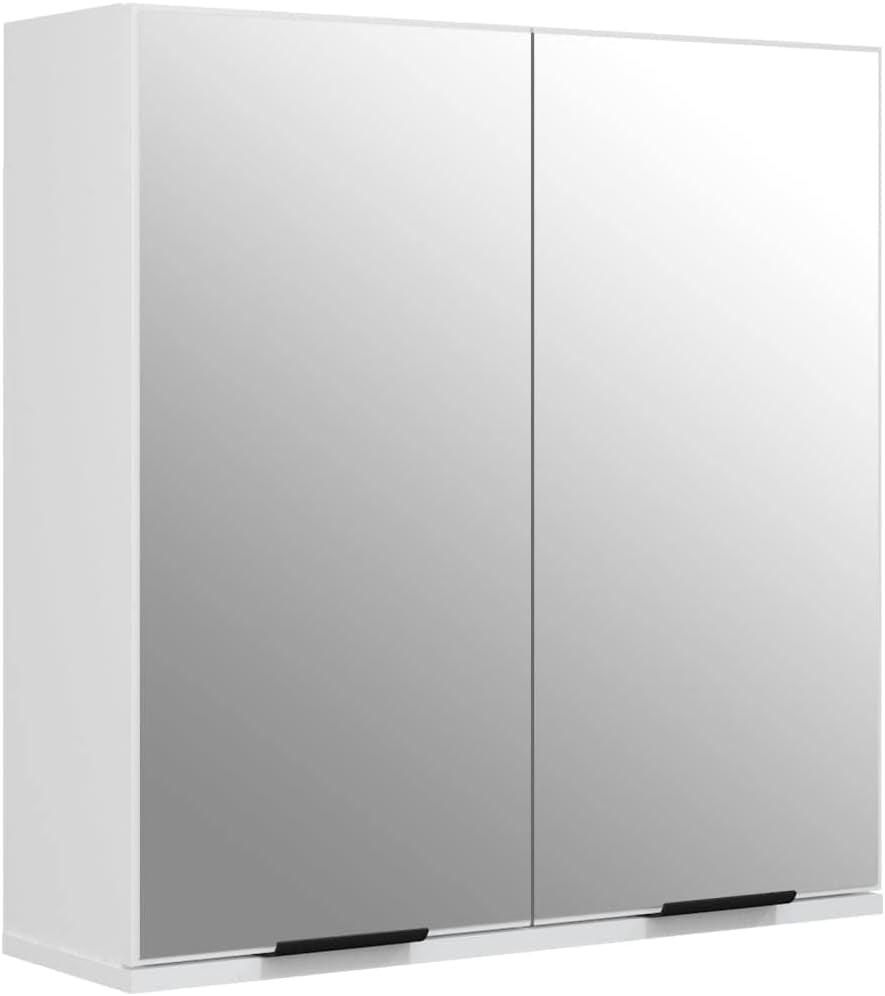 Bathroom Mirror Cabinet Washroom Toilet Home Organiser Storage Vanity Unit Cupboard Shelf Wall Mounted Medicine Cabinet White