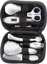 Load image into Gallery viewer, Baby Grooming and Healthcare Kit, Includes Digital Oral Thermometer, Nasal Aspirator, Brush and Comb, Scissors and Nail Clippers
