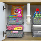 Simplehouseware 2 Tier Bathroom Organizer Tray Pull-Out Sliding Drawer/Under-Sink Storage, Grey