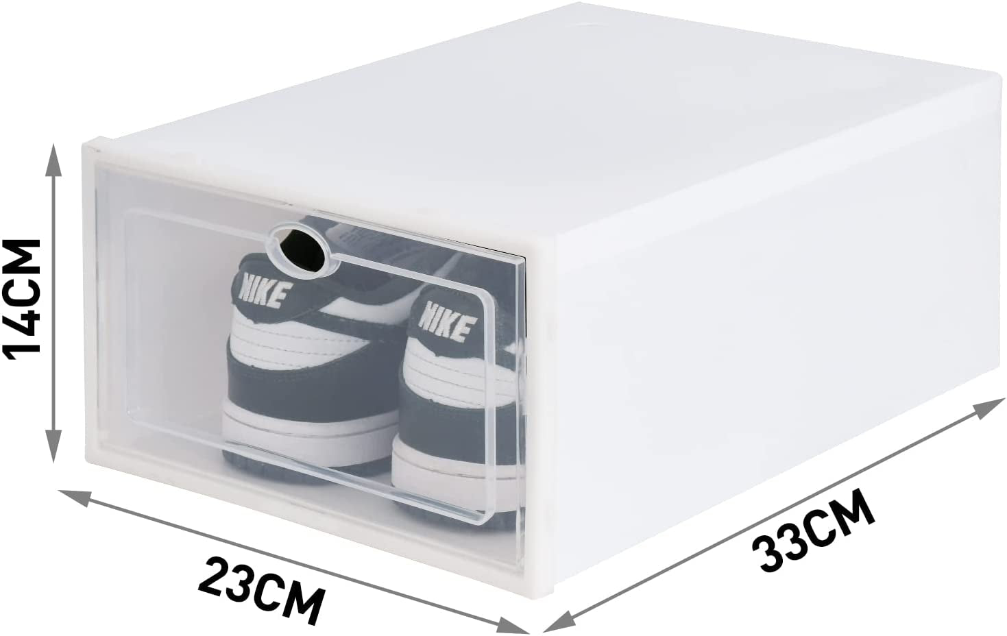 40 Pack Shoe Storage Boxes, Plastic Shoe Boxes Stackable with Clear Door and １＊Shoe Bag, Shoe Containers Fit Women and Kids, Space Saving & Healthy Material