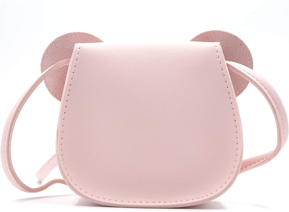 Little Mouse Ear Bow Crossbody Purse,Pu Shoulder Handbag for Kids Girls Toddlers