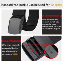 Load image into Gallery viewer, Belts for Men,Elastic Stretch Belt with YKK Plastic Buckle, Breathable Canvas Waist Belt for Work Outdoor Cycling Hiking, Adjustable for Pants Size below 46Inches[53&quot;Long1.5&quot;Wide]
