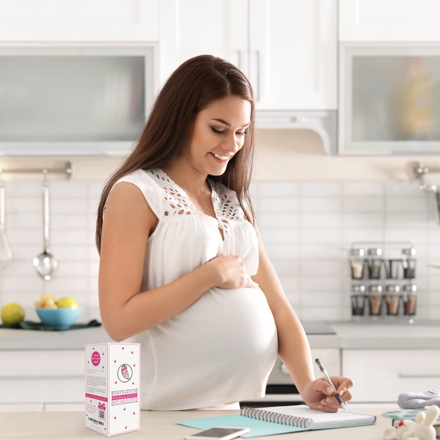Peri Bottle for Postpartum Care. Post Partum Portable Perineal Bottle with Angled Spout - for after Childbirth - Labour & Delivery Hospital Bag.