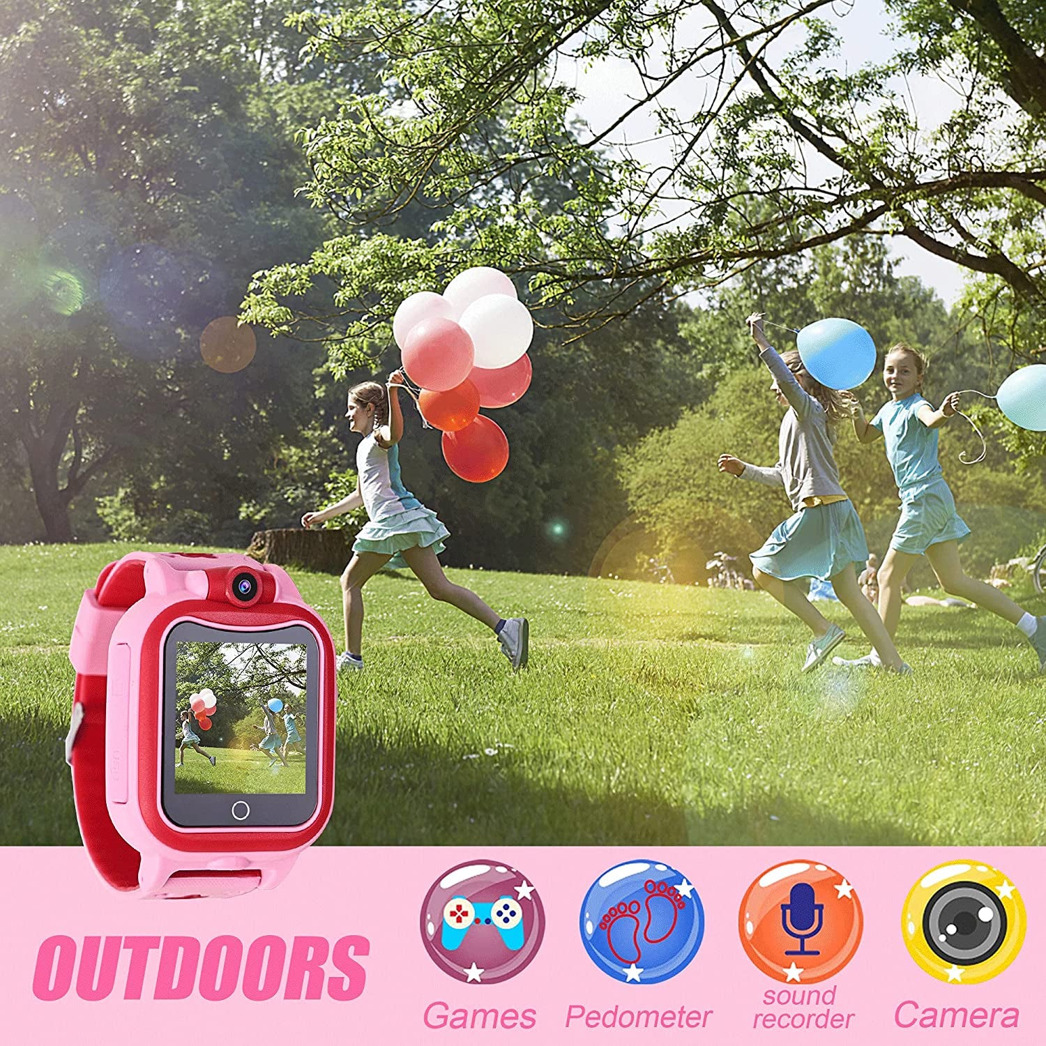 Toys for 3-8 Year Old Girls Kids Watch with Camera Smart Watches for Kids Birthday Gifts for 4 5 6 7 8 9 Girl, Strap