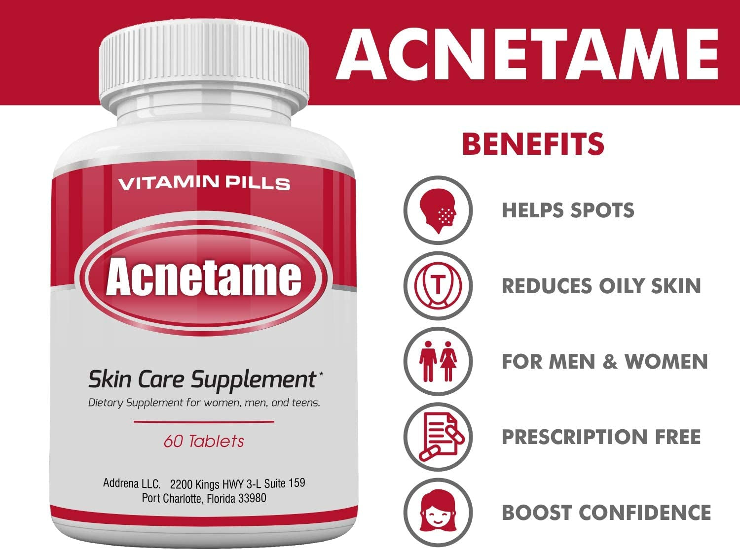 2 Pack- Vitamin Supplements for Acne Treatment- Hormonal Acne Pills to Clear Oily Skin for Women, Men, Teens, and Adults