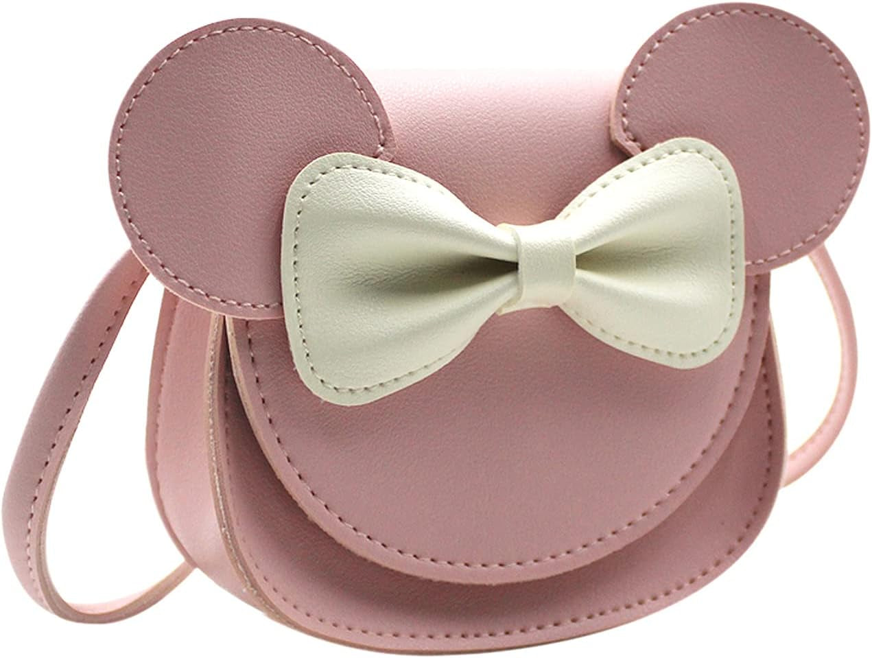 Toddler Kids Crossbody Purse Bowknot Shoulder Bag Little Girl'S Cute Purse with Cartoon Ears
