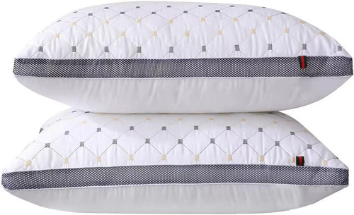 Hotel Quality Pillows, Checked, Ultra Plush Soft, Bed Pillows for Sleeping, Twin Pack