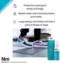 Load image into Gallery viewer, Shoe Protector Spray. Waterproof. Stain and Water Repellent for Shoes, Sneakers,Trainers, Sports Shoes, Bags, Purses Incl Fabric, Suede &amp; Leather. Premium Nanotech Formula
