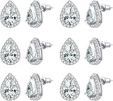 4/6 Pairs Bridesmaids Earrings Classic Cubic Zirconia Teardrop Stud Earrings for Women Girls I Couldn’T Tie a Knot without You Brides Bridesmaids Proposal Wedding Jewelry Gifts