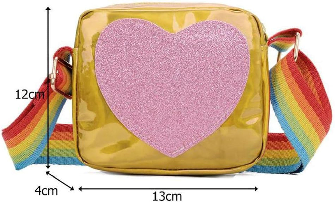 Kids Toddler Crossbody Bag Handbag Purse for Little Girls Princess Small Silver
