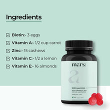 Load image into Gallery viewer, Biotin Gummies | Wholesome Supplement for Hair, Skin &amp; Nails with Zinc | Cranberry Flavour | 30 N
