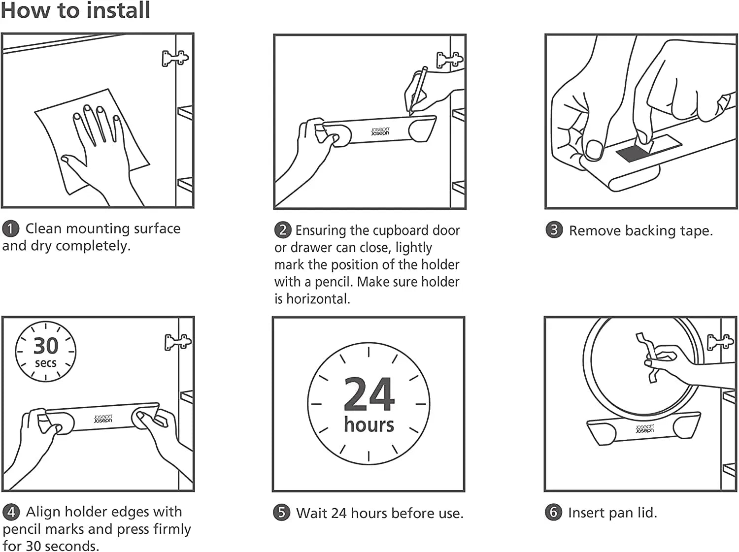 Cupboardstore - Set of 4 Pot and Pan Lid Holders Self Adhesive Wall Mount Storage Organizer