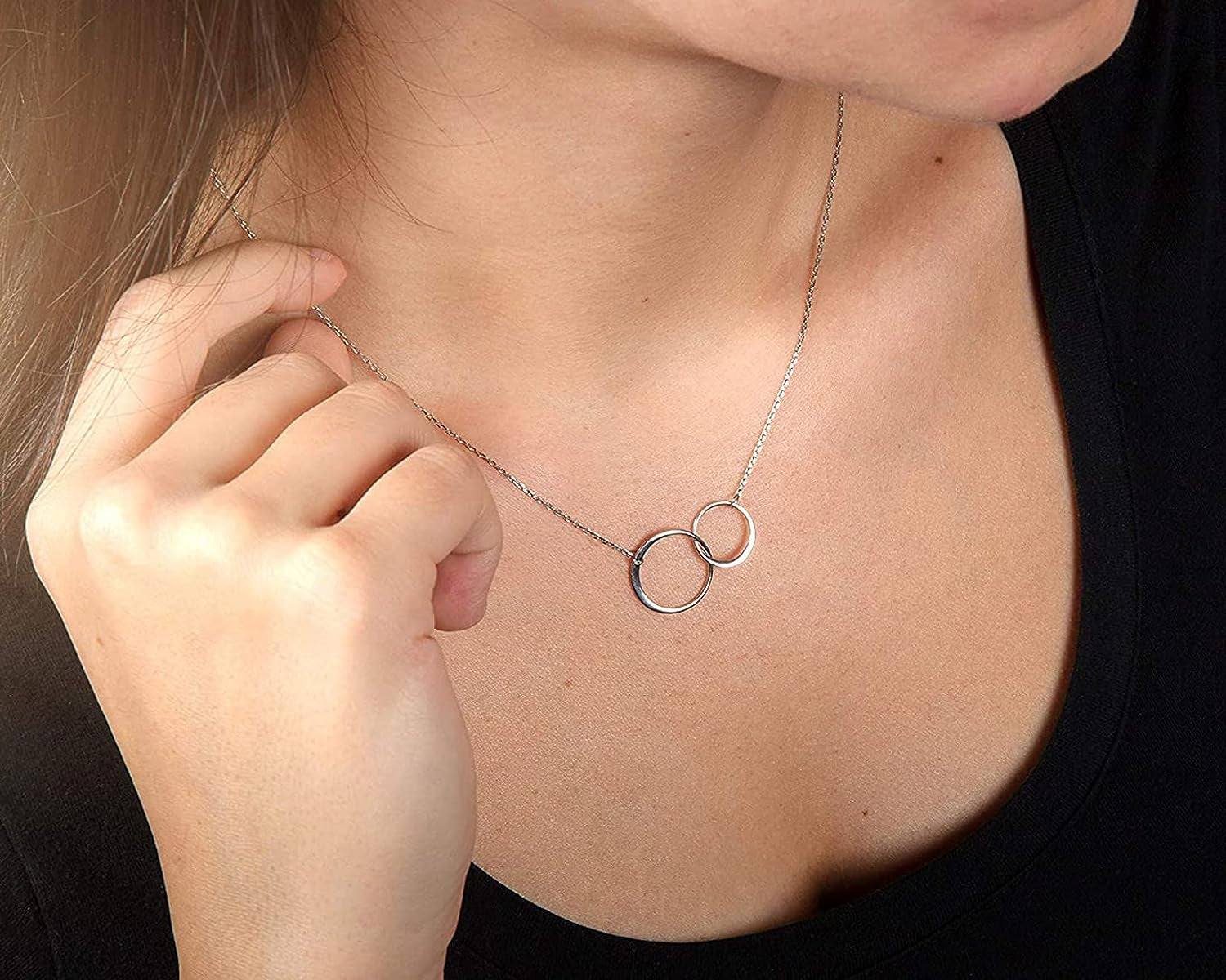 Sweet 13Th Birthday Gifts for Girls, Birthday Gifts for Her, Presents for 13 Year Old Girls, Sterling Silver 2 Ring Birthday Necklace, Friendship Gifts Birthday Jewelry, Sterling Silver Silver
